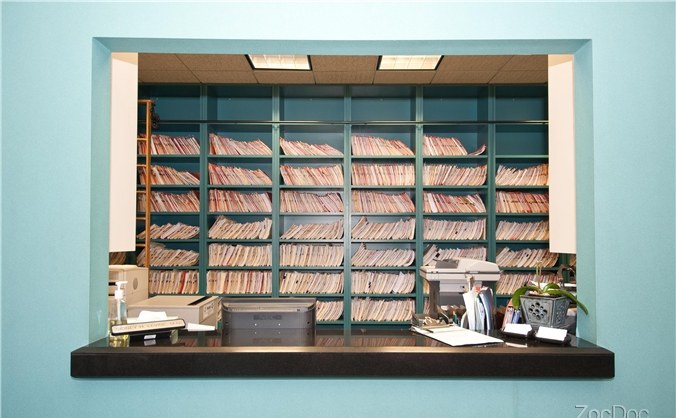 Medical records area maintained by the practice team.
